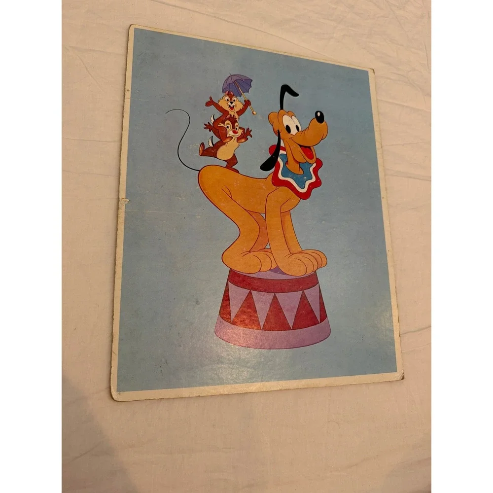 Vintage 1983 Disney Mickey Mouse Friends Circus Frame-Tray Puzzle Golden 4550D